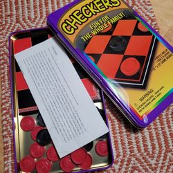 Cardinal Checkers board Game in Tin