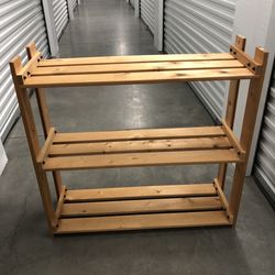 Wooden storage shelf
