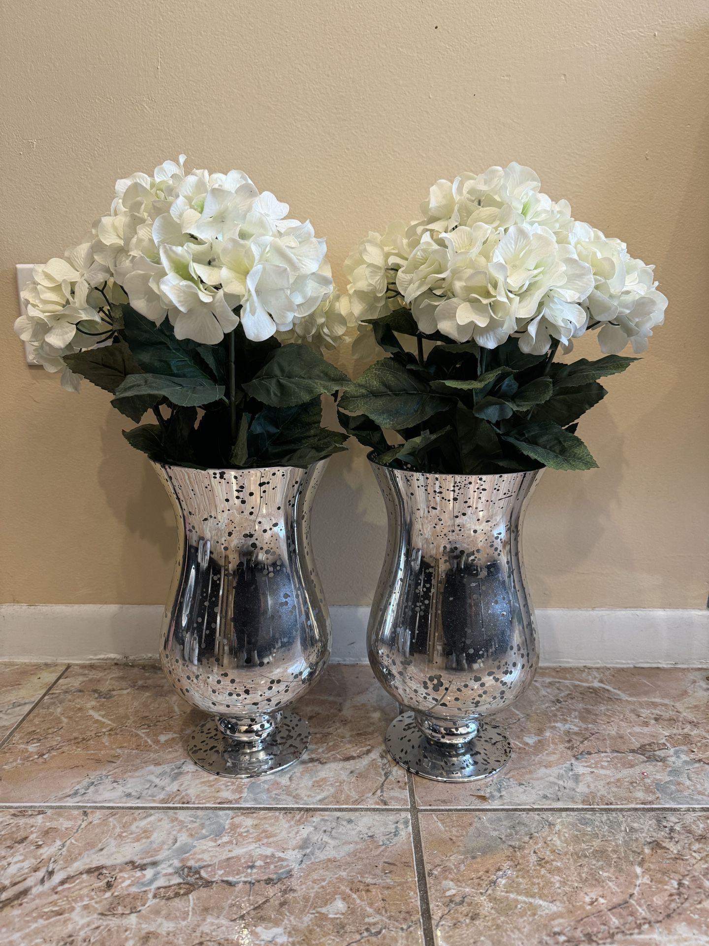 Vases with Faux Flowers 