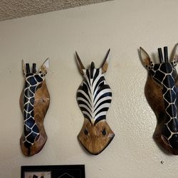 safari Tribal Animal Wooden Masks