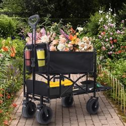 Brand New Double Decker Folding Wagon – 350 lbs Capacity, All-Terrain Free 2 sipper bottles