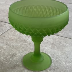 Vintage Indiana Glass Diamond Point Compote