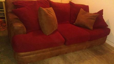 XL 2 Toned Couch W/ Goose Feather pillows