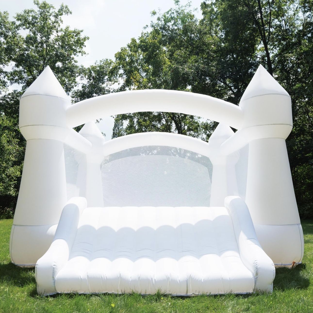 Bounceland Party Castle Daydreamer Cloud Bounce House, 16.4 ft L x 13.1 ft W x 9.3 ft H, Basketball Hoop, UL Strong Blower Included, Trendy Pastel Col