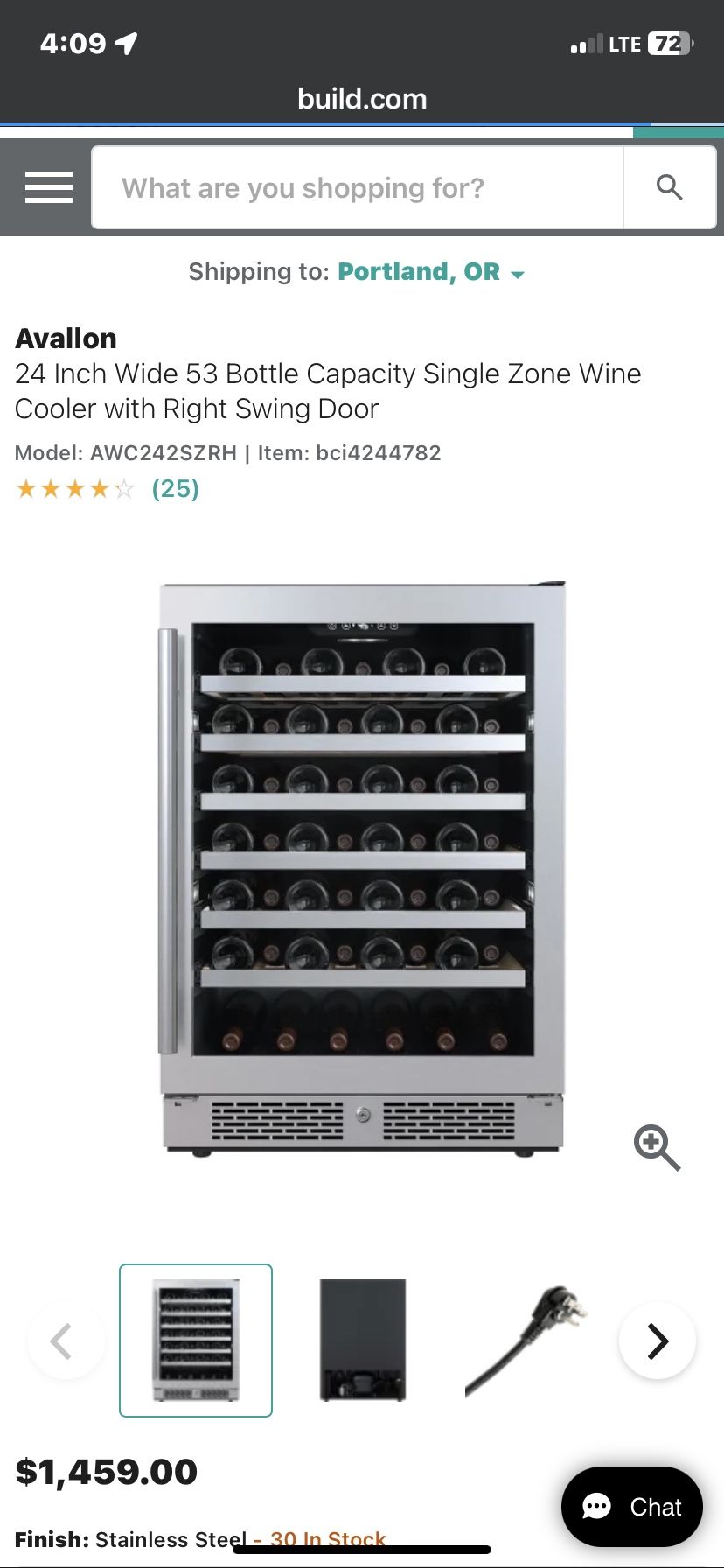 53 BOTTLE STAINLESS WINE FRIDGE