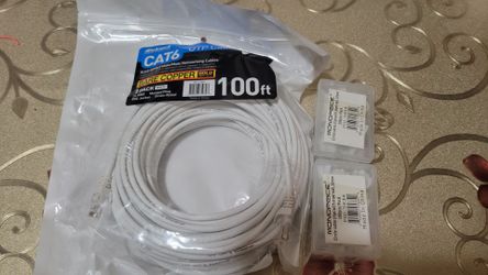 CAT6 100ft Ethernet Cord With Clips