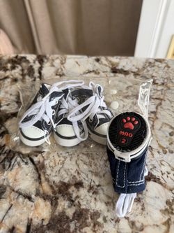 Mini Converse-Style Dog Sneakers – Dark Blue / Denim- $10