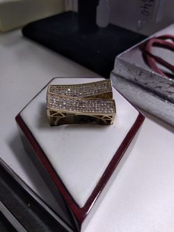 S. 10...gold over Sterling silver .. cz stone Ring.