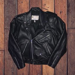 Vintage Genuine Leather Moto Jacket 