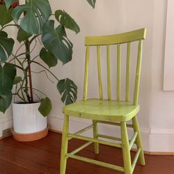 Vintage Chartreuse Wooden Chair