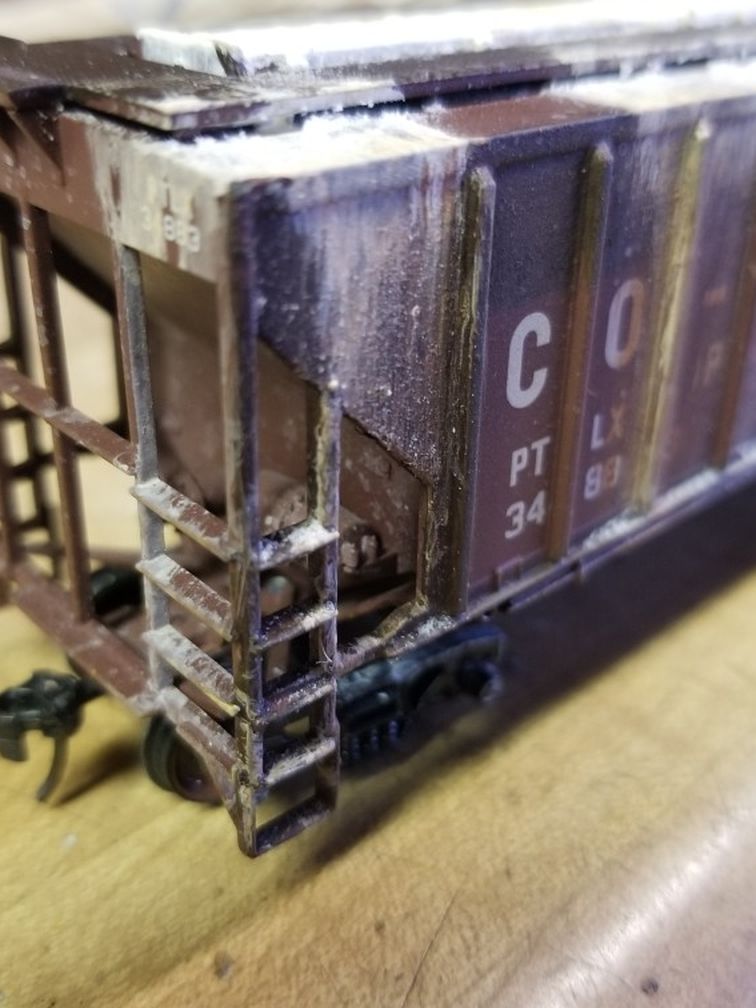 Ho Scale Custom Weathered Hopper Car