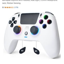 DoJoZone Wireless Controller for PS4, Hall Effect Controller Compatible with PS4/Pro/Slim with Hall Joysticks/Trigger, Gamepad Joystick with Paddles, 