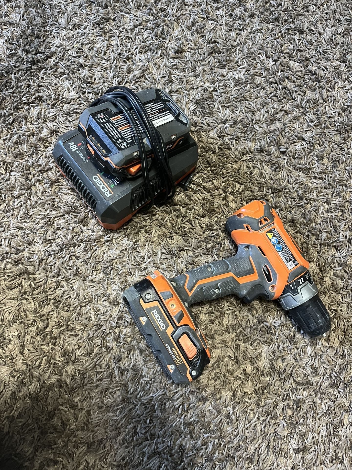 Drill With Charger And Two Batteries
