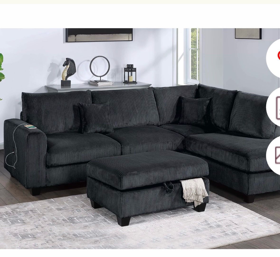 Sectional with ottoman set