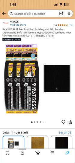3X VIVATRESS Pre-Stretched Braiding Hair (3 Packs)