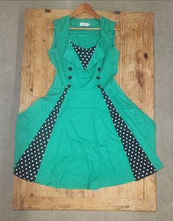 Emerald Green Jewel Tone Bombshell Pinup Swing Rockabilly Dress