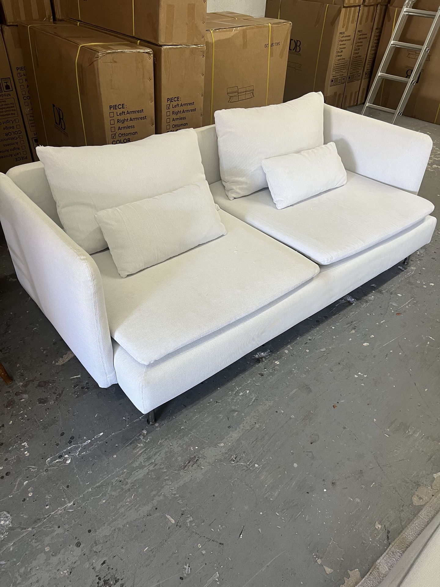 White 2 Pc Sofa Set