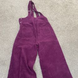 Girls Overall Corduroy Burgundy Pants