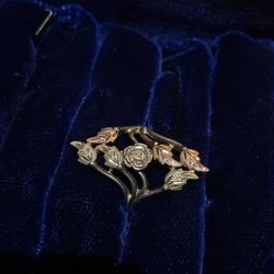 Vintage Floral Gold And Silver Ring