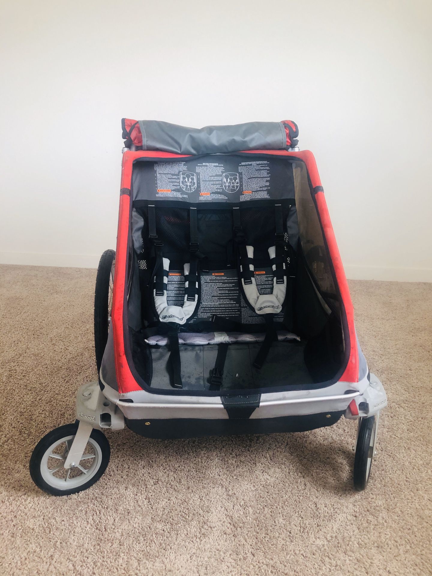 Double stroller, chariot couger, bike trailer