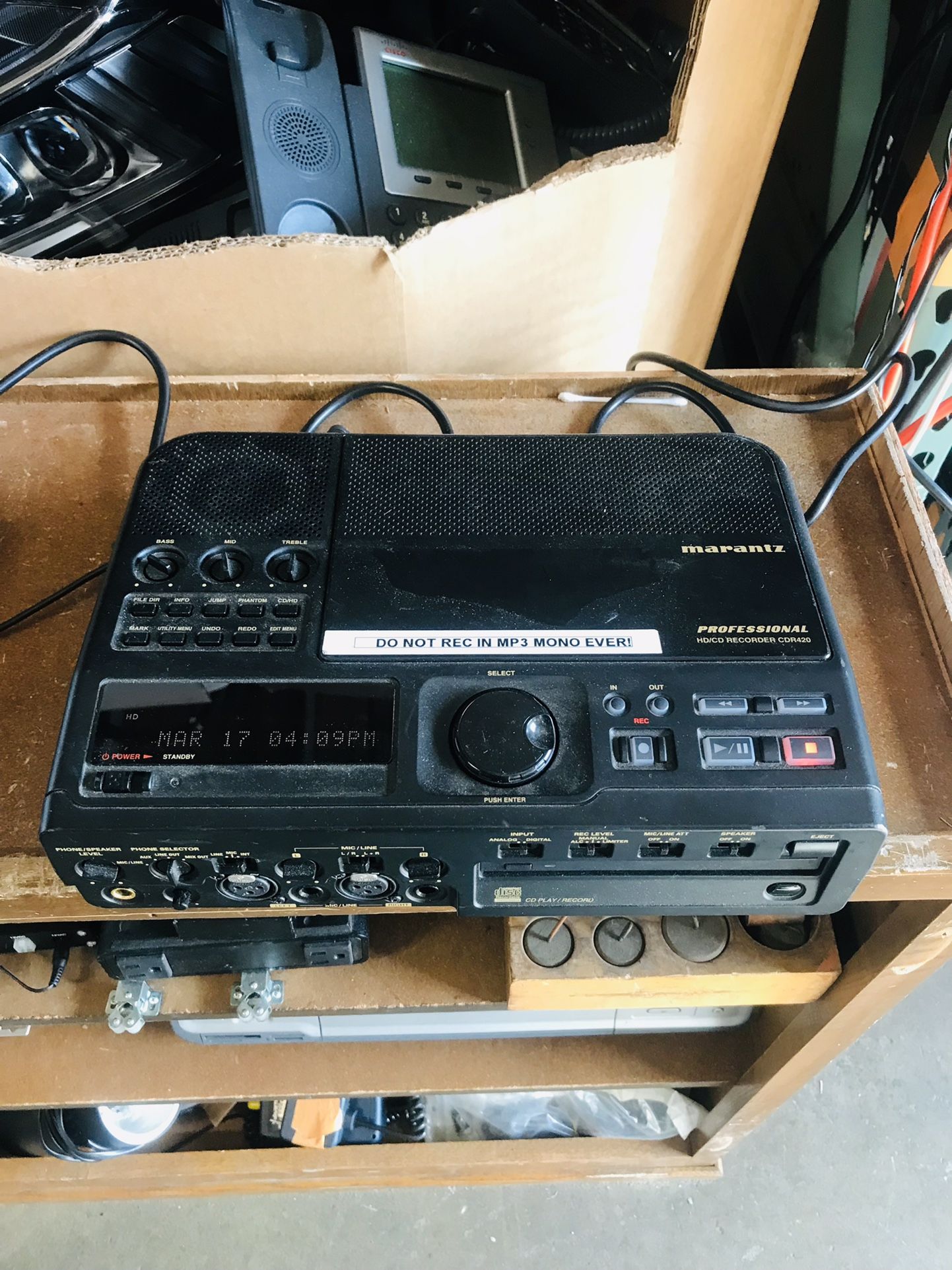 Marantz Professional HD/CD Recorder Model CDR420 With Power Cord