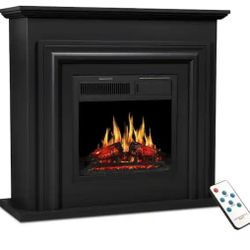 R.W.FLAME
36 in. Freestanding Wooden Electric Fireplace in Black