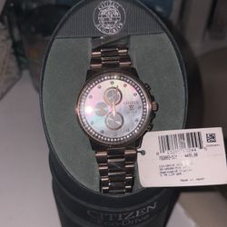 Citizen Eco-Drive Nighthawk - Gold Tone / Swarovski Crystal - Brand New