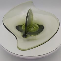 Vintage Viking Glass Divided Relish Dish 