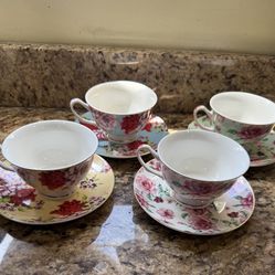 Floral tea cups