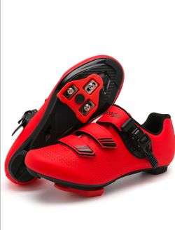 Vicogn M 10.5/ W 13 Indoor Cycling Shoes for Men Women Compatible with Peloton Bike Pre-Installed with Look Delta Cleats Outdoor Road Biking