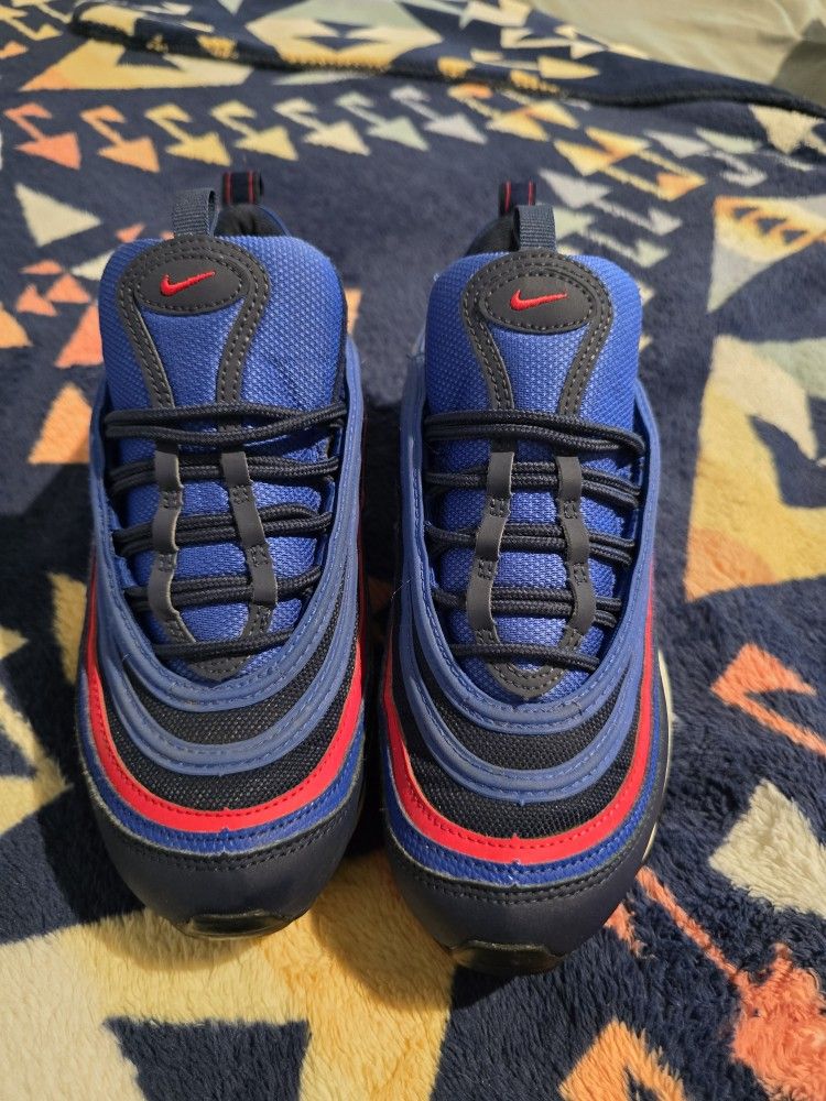 NIKE AIR MAX 97 GS “SPIDER MAN” [DQ4716 400] BLUE RED SZ 6Y / WOMEN’S 7.5
