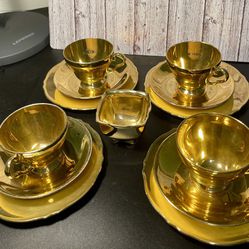 Royal Winton Vintage 1940’s Grimwades Set Of 4 Cups, Saucers, Bread/Butter Plates & Sugar Bowl