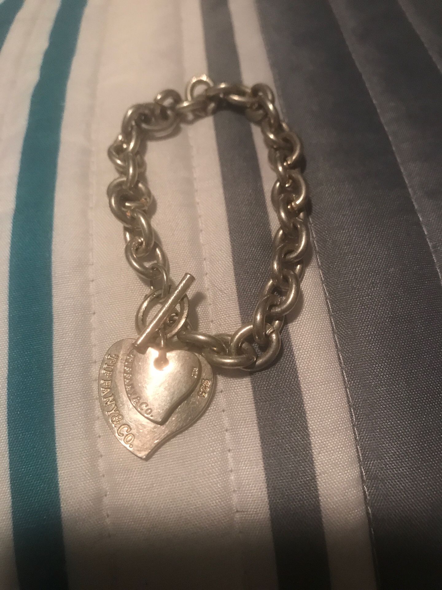 Authentic Tiffany double heart Bracelet