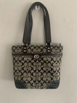 Coach Black/Gray Signature Jacquard Tote Bag