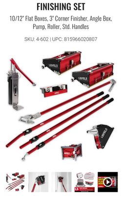 FINISHING SET 10/12" Flat Boxes, 3" Corner Finisher, Angle Box, Pump, Roller, Std. Handles