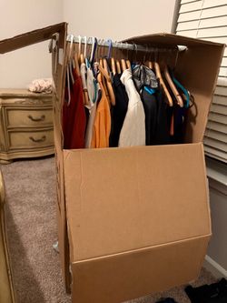 Wardrobe, moving boxes