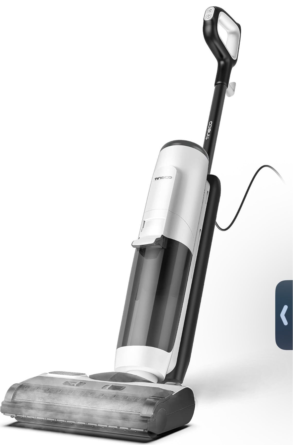 Tineco Floor ONE S5 Aspiradora con cable de vapor en seco todo en uno, limpiador de suelos de madera dura, ideal para suciedad pegajosa, trapeador de