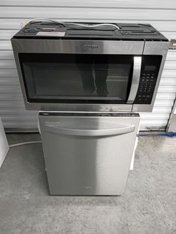 Whirlpool Dishwasher & OTR Microwave Set