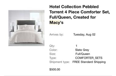 Hotel Collection Pebbled Torrent Comforter Set Full/Queen