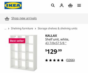 IKEA KALLAX cube shelf in white