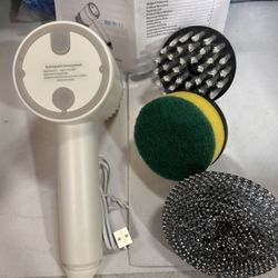 Electric Spin Scrubber for Bathroom Floor Window Kitchen Sink Dish Pot, Cordless Electric Spin Scrubber Cleaning Brush with 3 Replaceable Brush Heads 