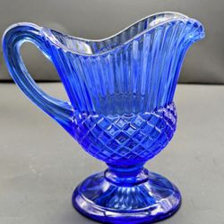 VTG Fostoria  Cobalt Blue Pitcher  "Mount Vernon"  5" Tall EUC