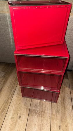 Home Transparent Plastic Magnetic Stackable Shoes Box Organizer Storage Case