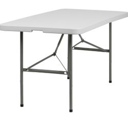 Flash Furniture Elon 5-Foot Plastic Granite White Table Bi-Fold, Folding