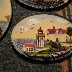 Lighthouse Hand-painted Wall Plates