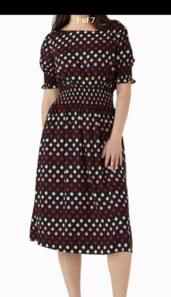 Kate Spade Orchard Midi Dress with Puff Sleeves XL