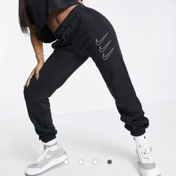 Women’s Nike Rhinestone Logo Joggers (Size L)