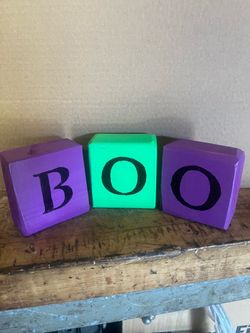 BOO Halloween Wooden Block Set