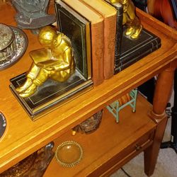 Rare Vintage Pair Chinese Cast Metal Bookends 