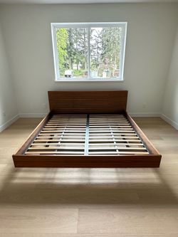 Walnut king bed frame